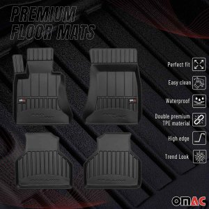 BMW 7 Series E66 Floor Mat - Omac - Premium TPE - Black - '02-'08